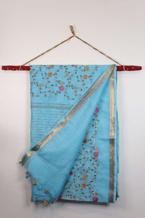 Linen Saree (SR 1506) – Moons Wardrobe