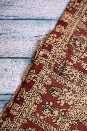 Kalamkari Linen Fabric (F 672)
